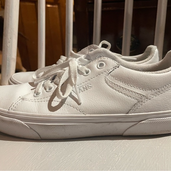 Vans All-White Lace-Up Sneakers - Picture 1 of 3